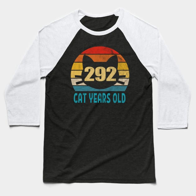 292 Cat Years Old Retro Style 69th Birthday Gift Cat Lovers Baseball T-Shirt by Blink_Imprints10